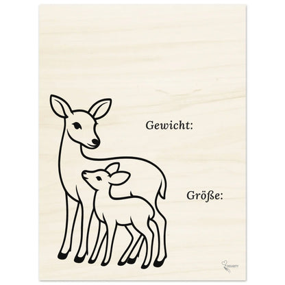 Geburtstafel aus Holz 