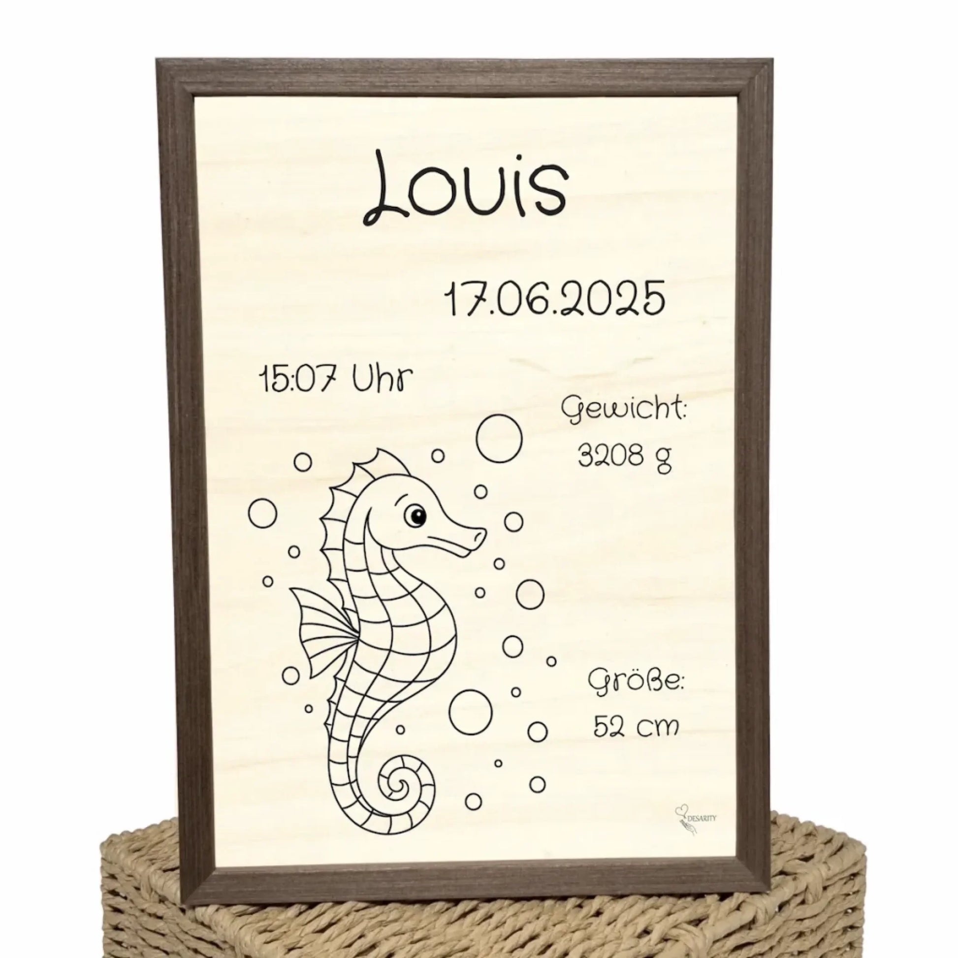 personalisierte Geburtstafel Holz