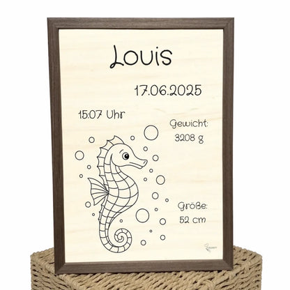 personalisierte Geburtstafel Holz