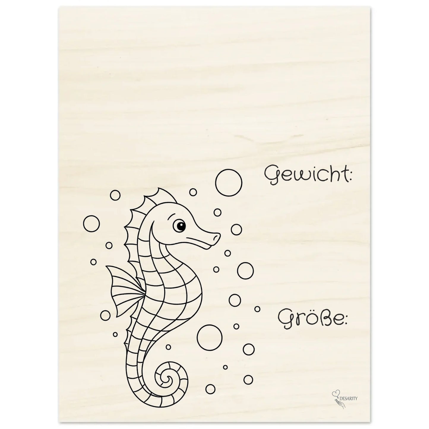 Geburtstafel aus Holz 