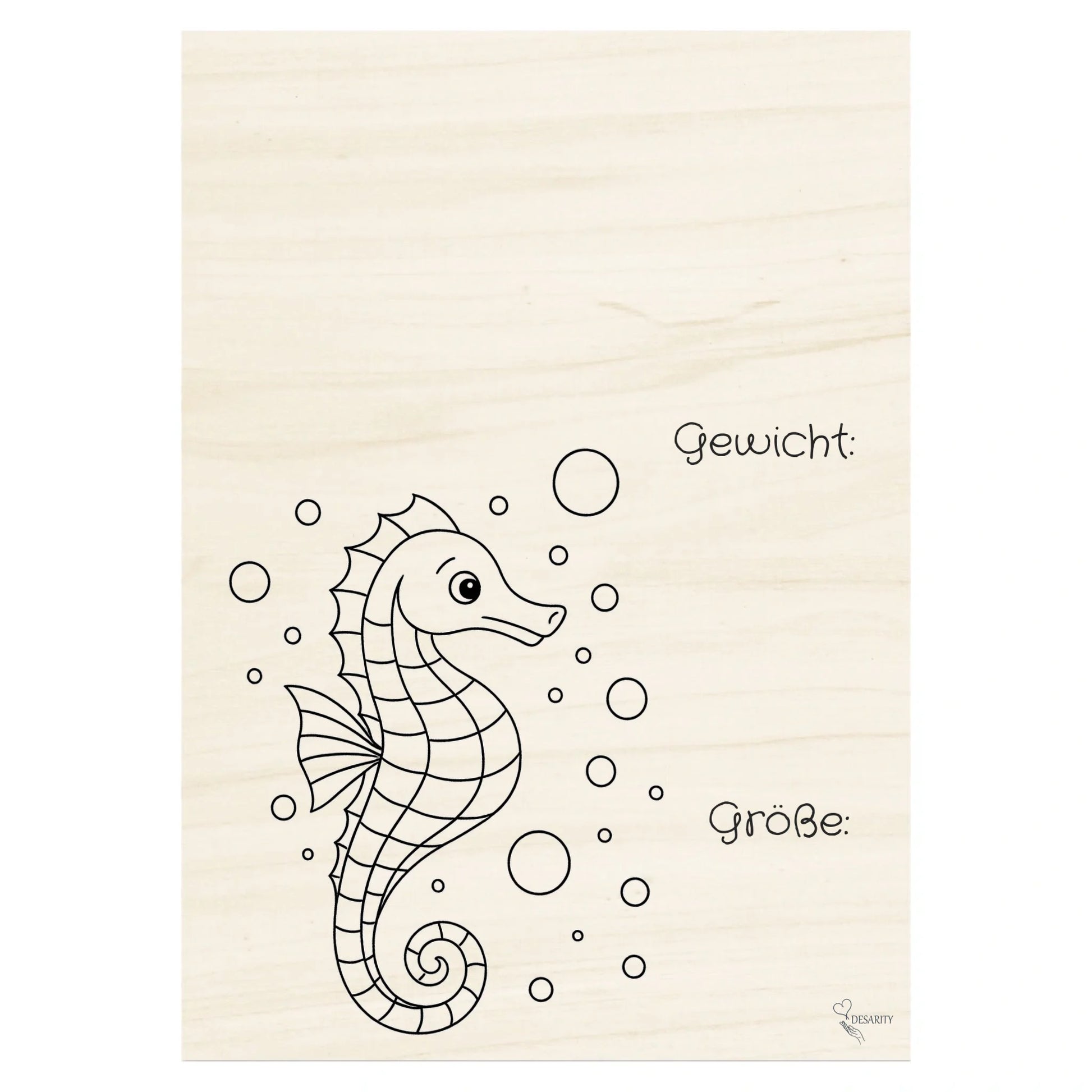 Geburtstafel aus Holz 