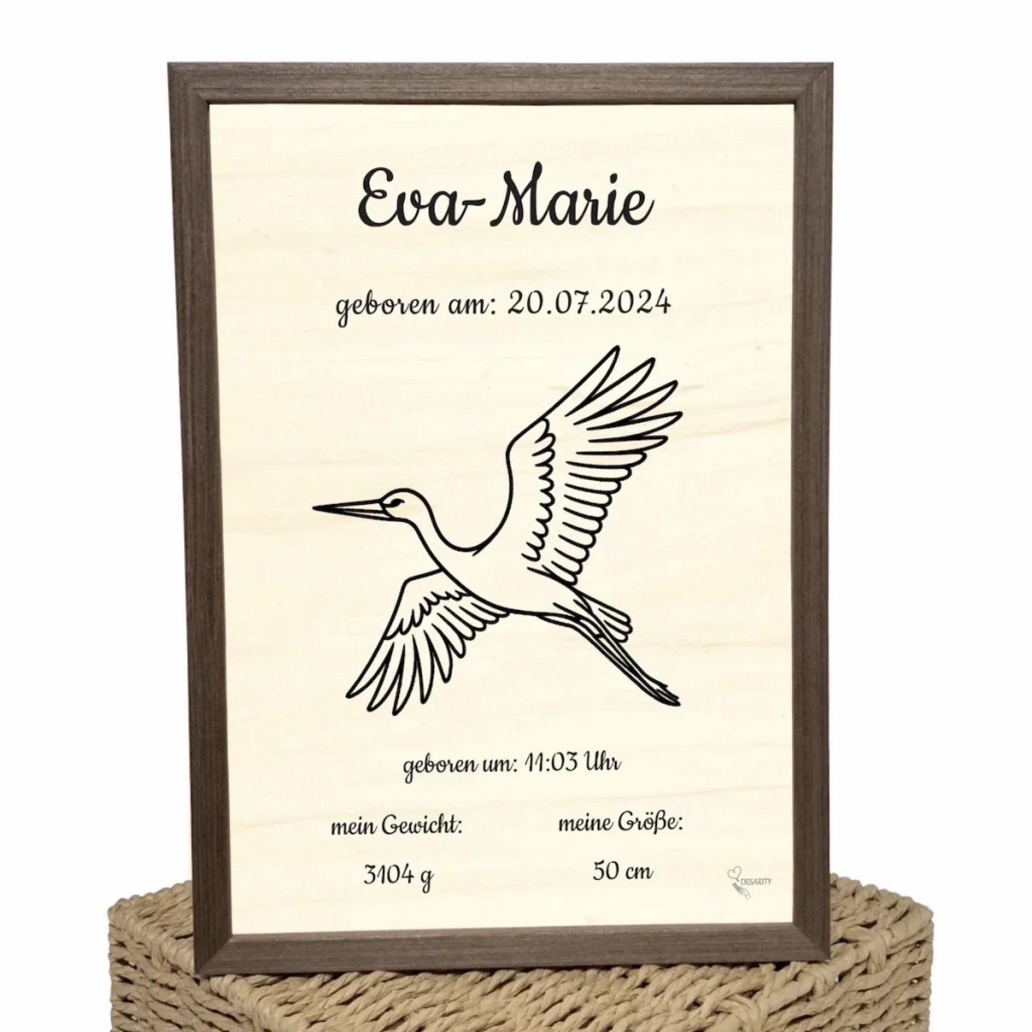 personalisierte Geburtstafel Holz