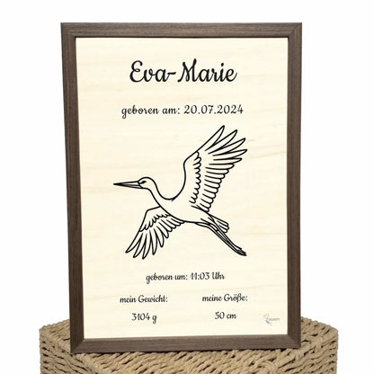 personalisierte Geburtstafel Holz