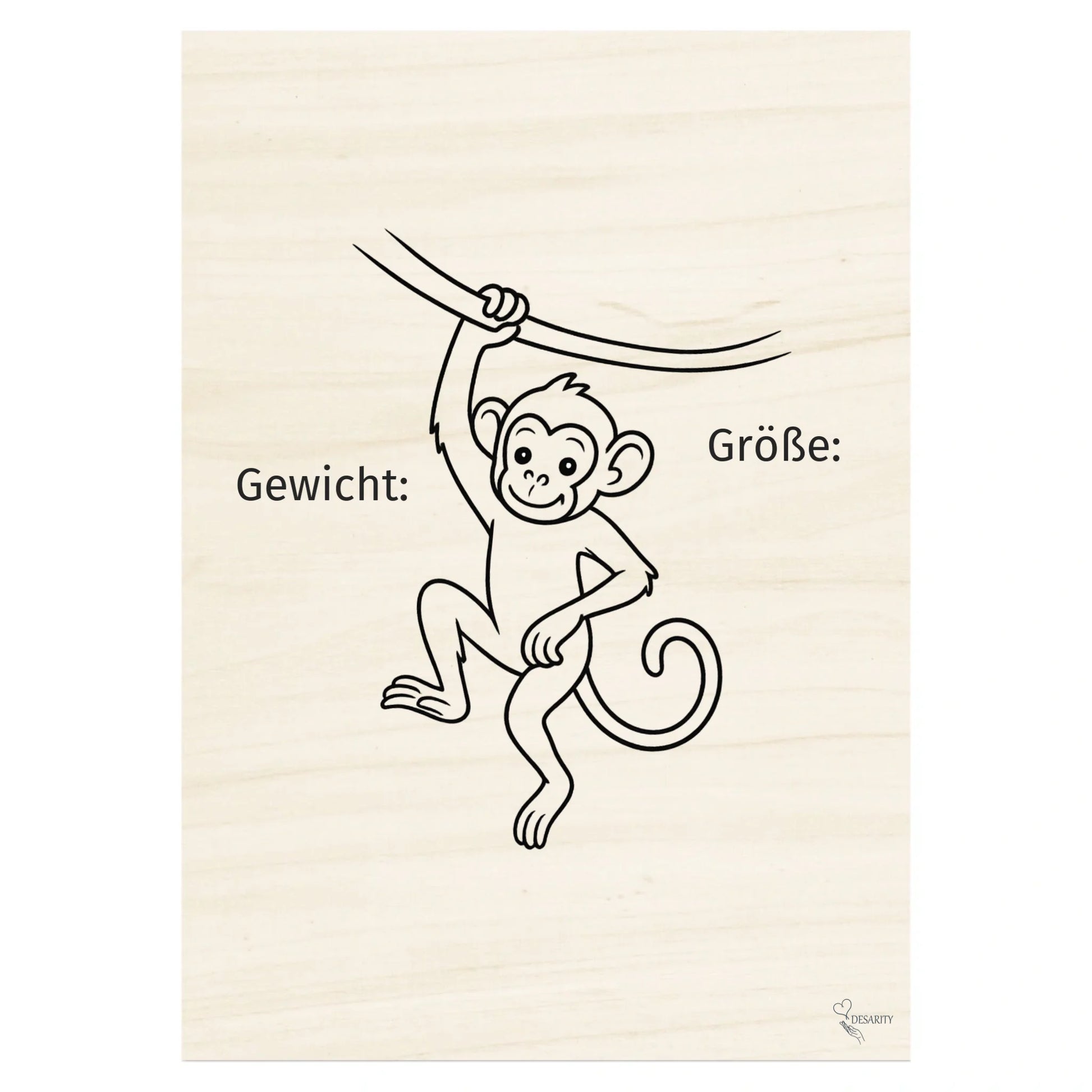 Geburtstafel aus Holz 