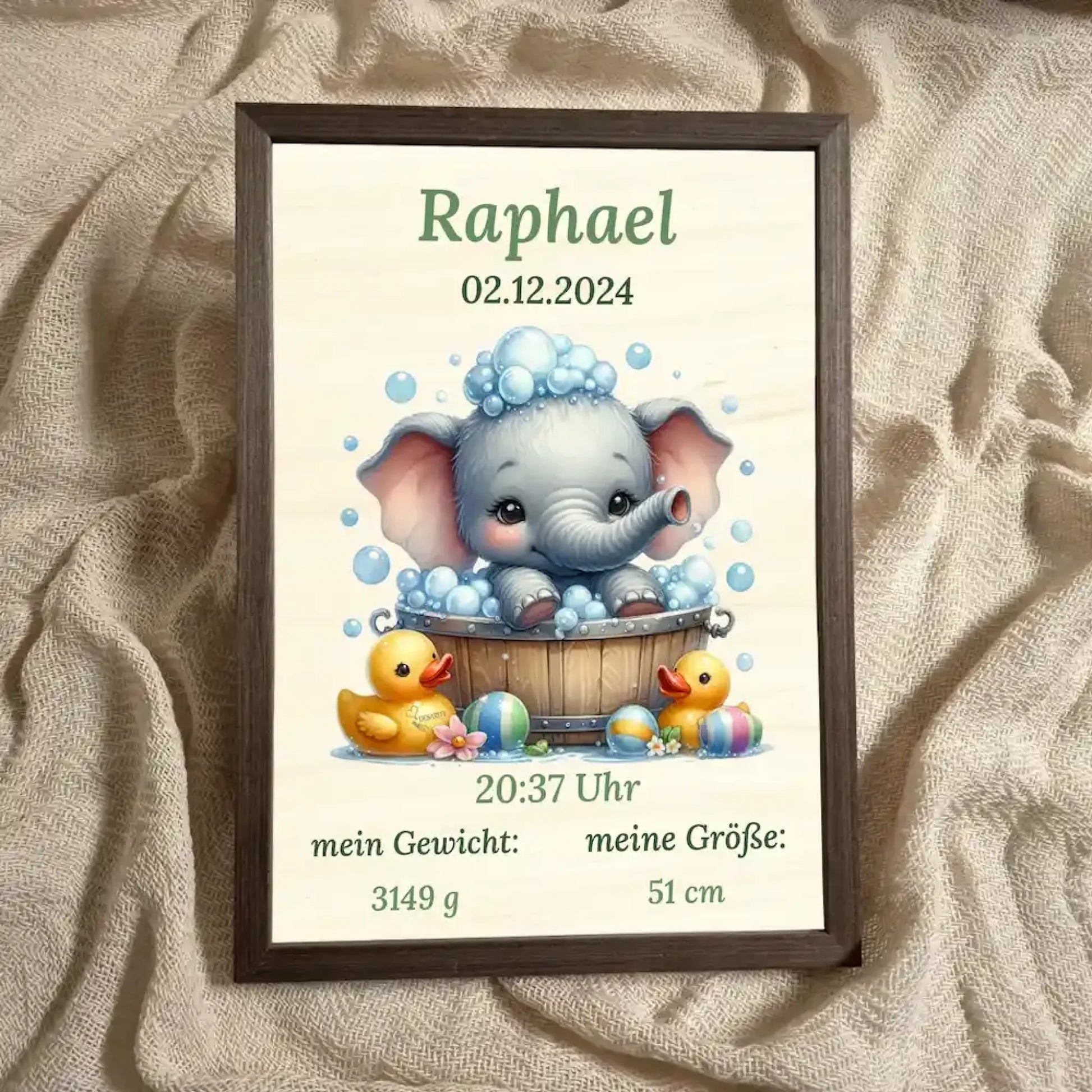 personalisierte Geburtstafel Holz