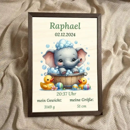 personalisierte Geburtstafel Holz