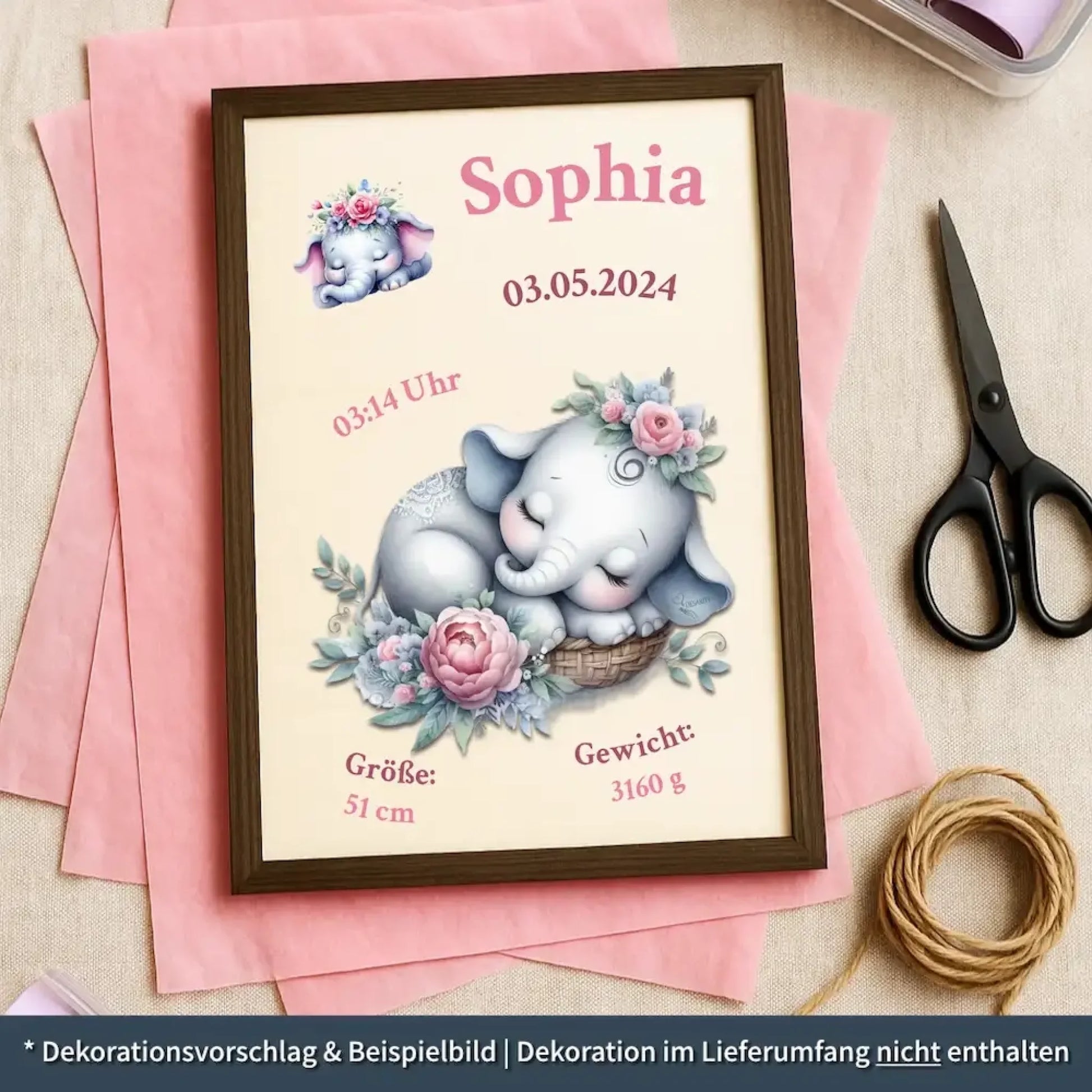 personalisierte Geburtstafel Holz