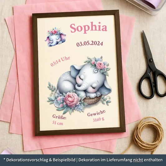 personalisierte Geburtstafel Holz