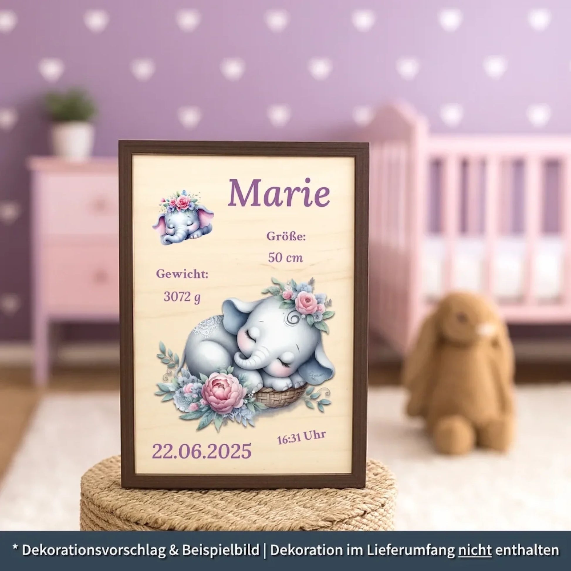 personalisierte Geburtstafel Holz