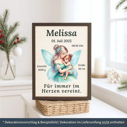 personalisierte Geburtstafel Holz - personalisiertes Weihnachtsgeschenk für Babys