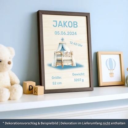 personalisierte Geburtstafel Holz Geschenk zur Geburt