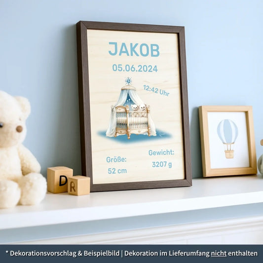 personalisierte Geburtstafel Holz Geschenk zur Geburt