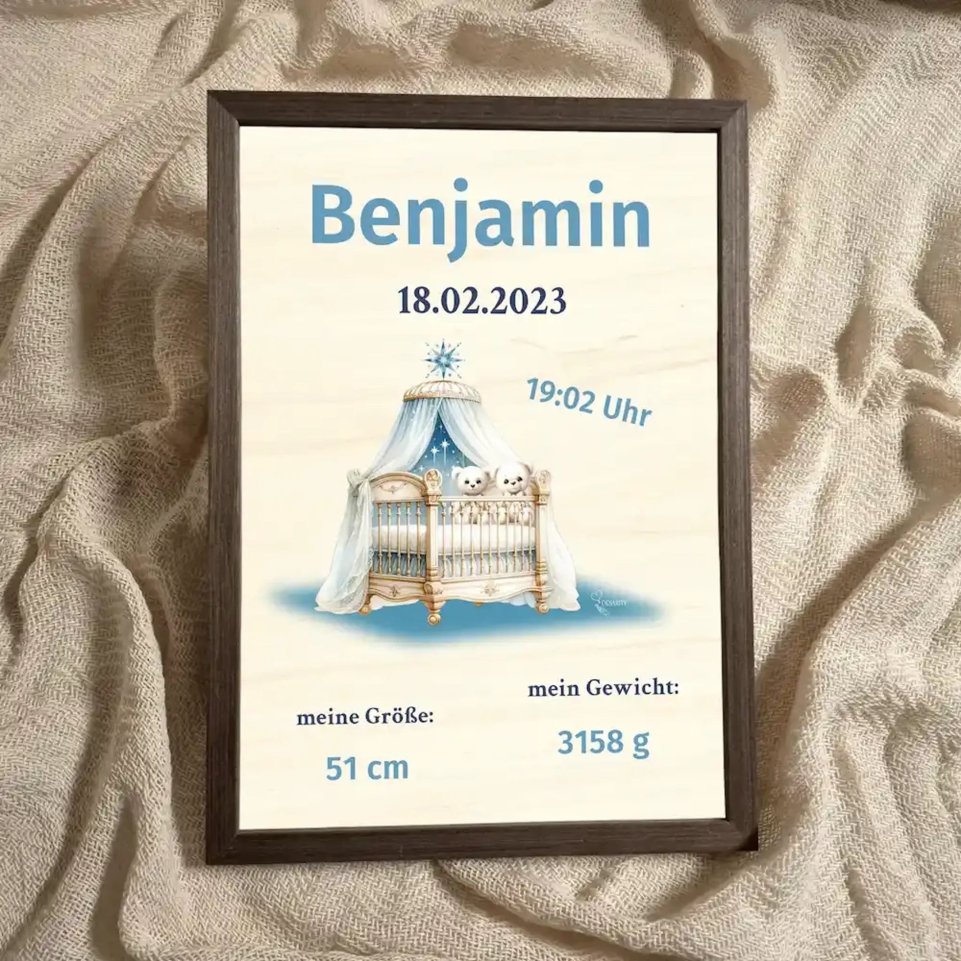 personalisierte Geburtstafel Holz