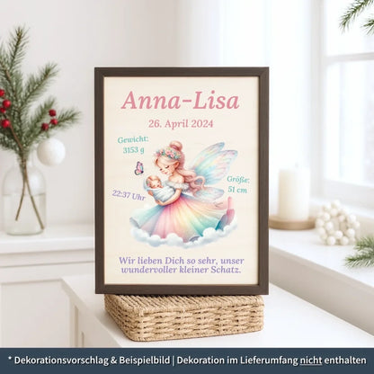 personalisierte Geburtstafel Holz - personalisiertes Weihnachtsgeschenk für Babys