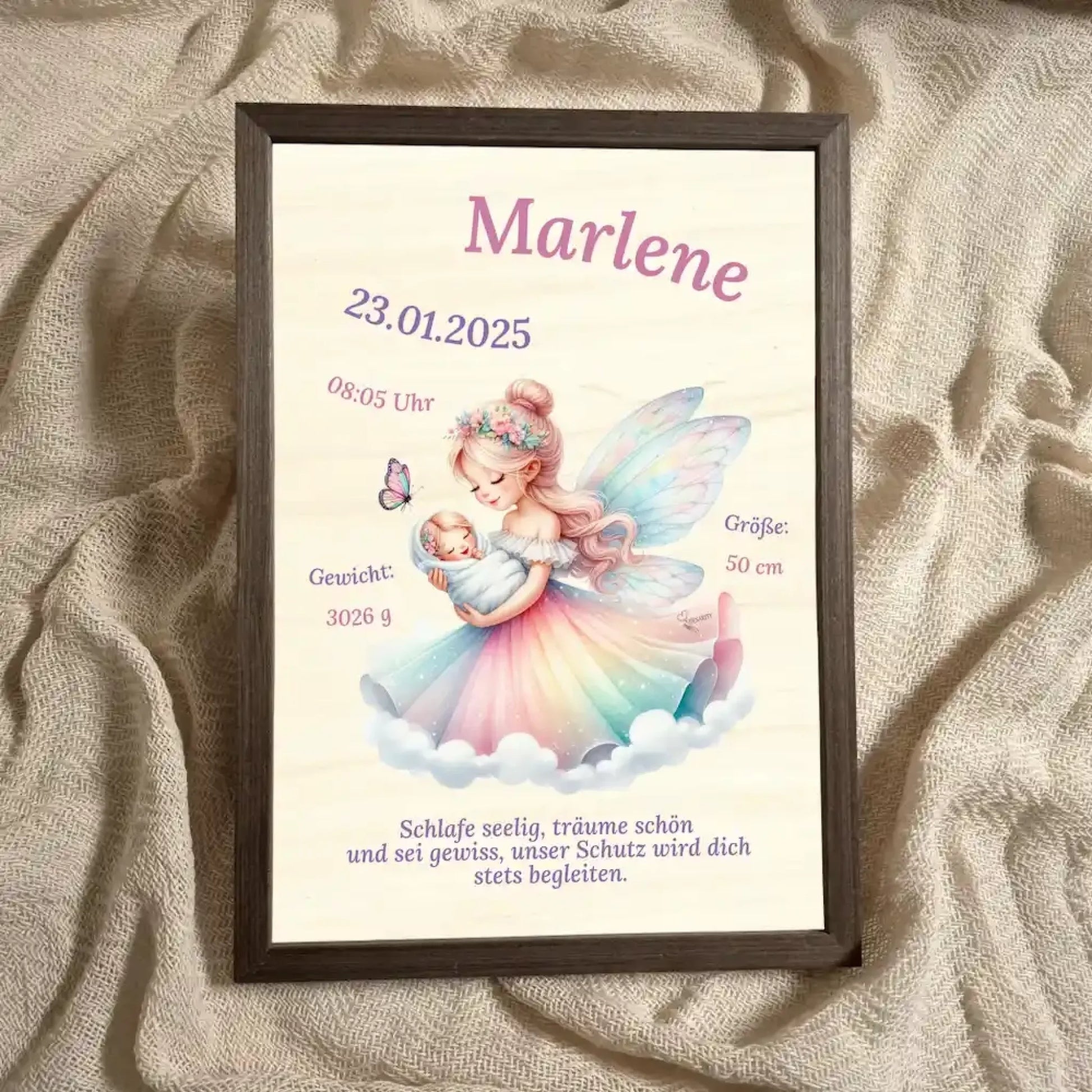 personalisierte Geburtstafel Holz