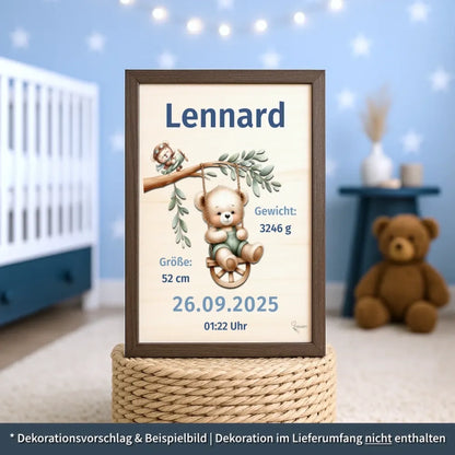 personalisierte Geburtstafel Holz Geburtsgeschenk