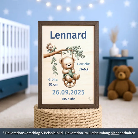 personalisierte Geburtstafel Holz Geburtsgeschenk