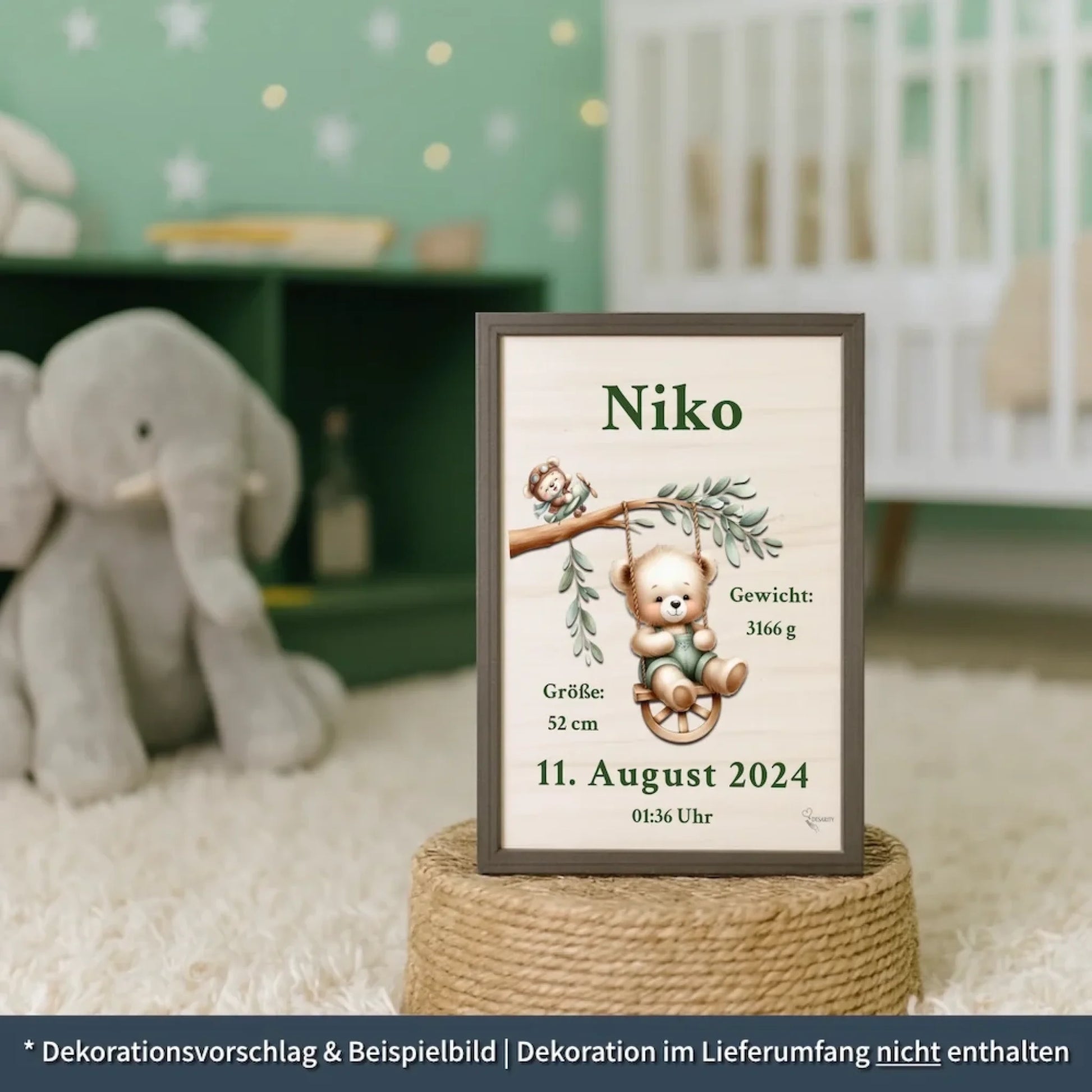 personalisierte Geburtstafel Holz Geburtsgeschenk