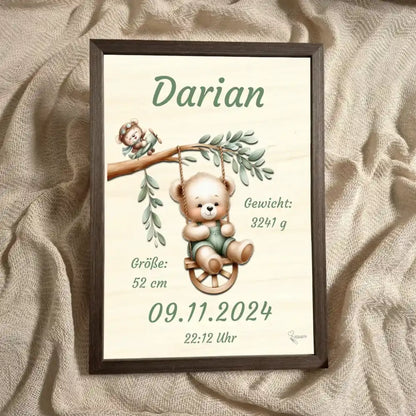 personalisierte Geburtstafel Holz