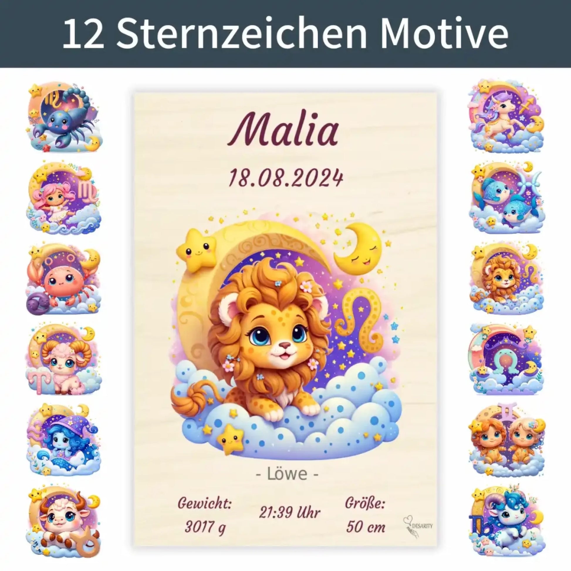 personalisierte Geburtstafel Holz