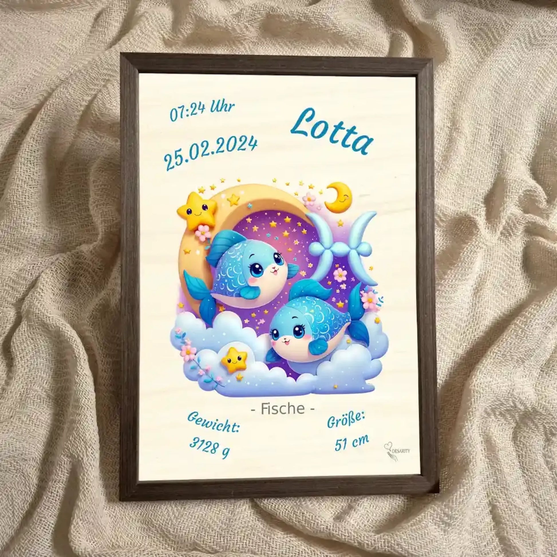 personalisierte Geburtstafel Holz