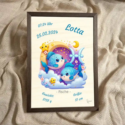 personalisierte Geburtstafel Holz