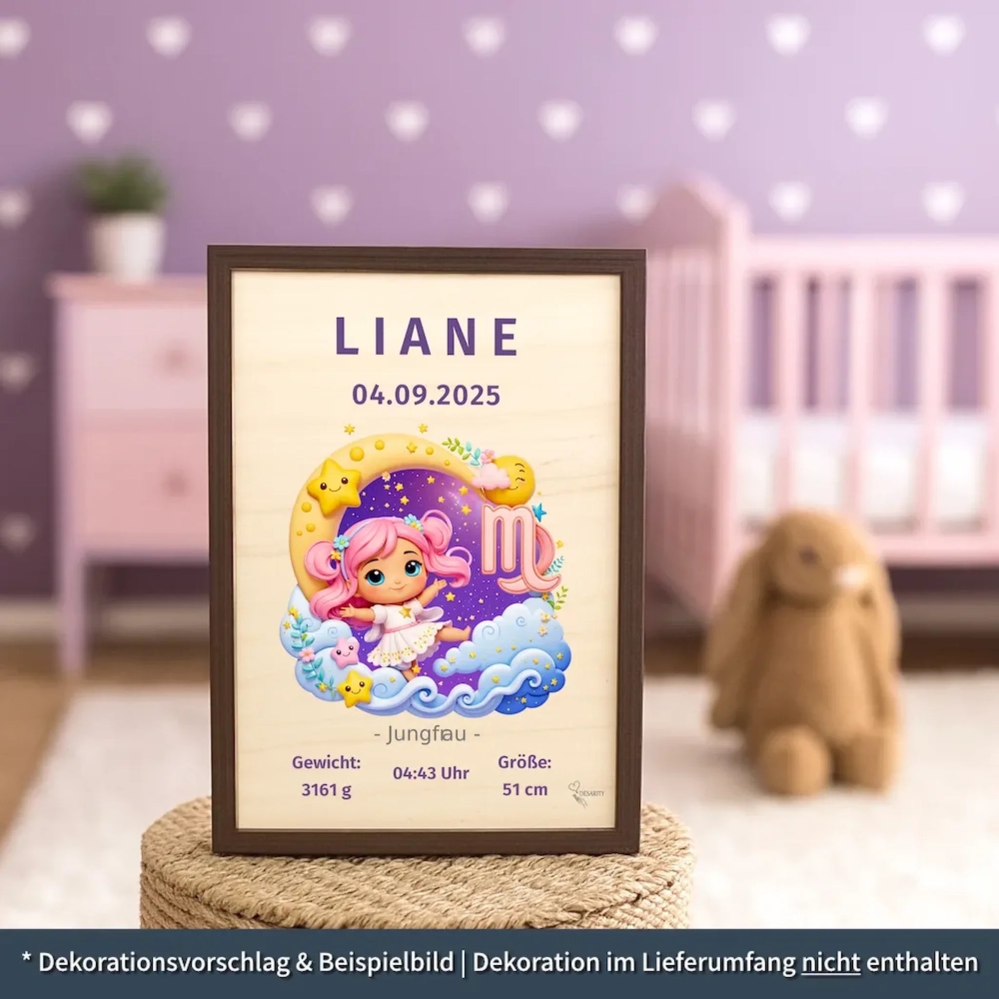 personalisierte Geburtstafel Holz Geburtsgeschenk