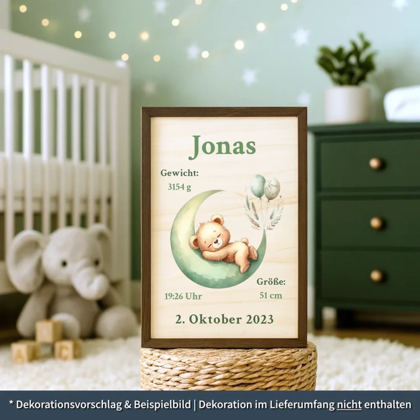 personalisierte Geburtstafel Holz Geburtsgeschenk