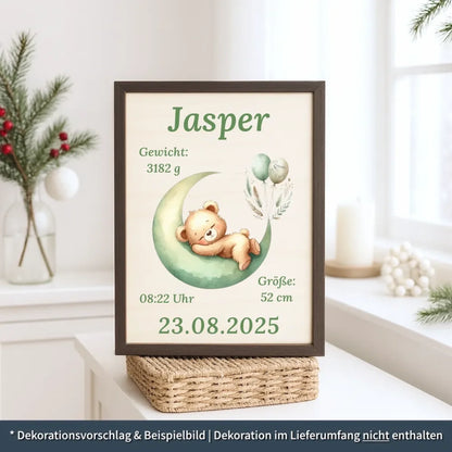 personalisierte Geburtstafel Holz - personalisiertes Weihnachtsgeschenk für Babys