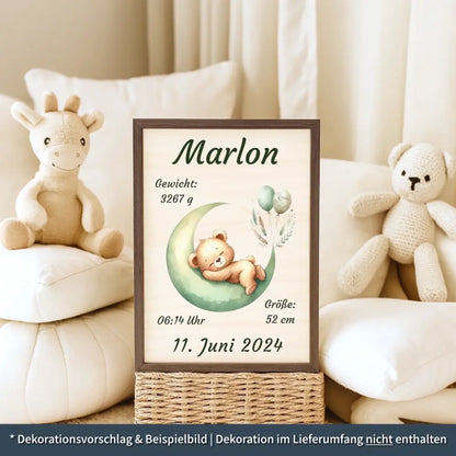 personalisierte Geburtstafel Holz Geburtsgeschenk