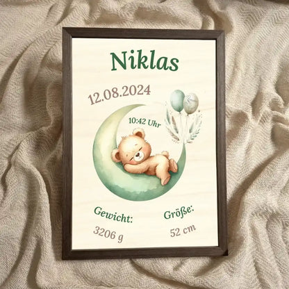 personalisierte Geburtstafel Holz