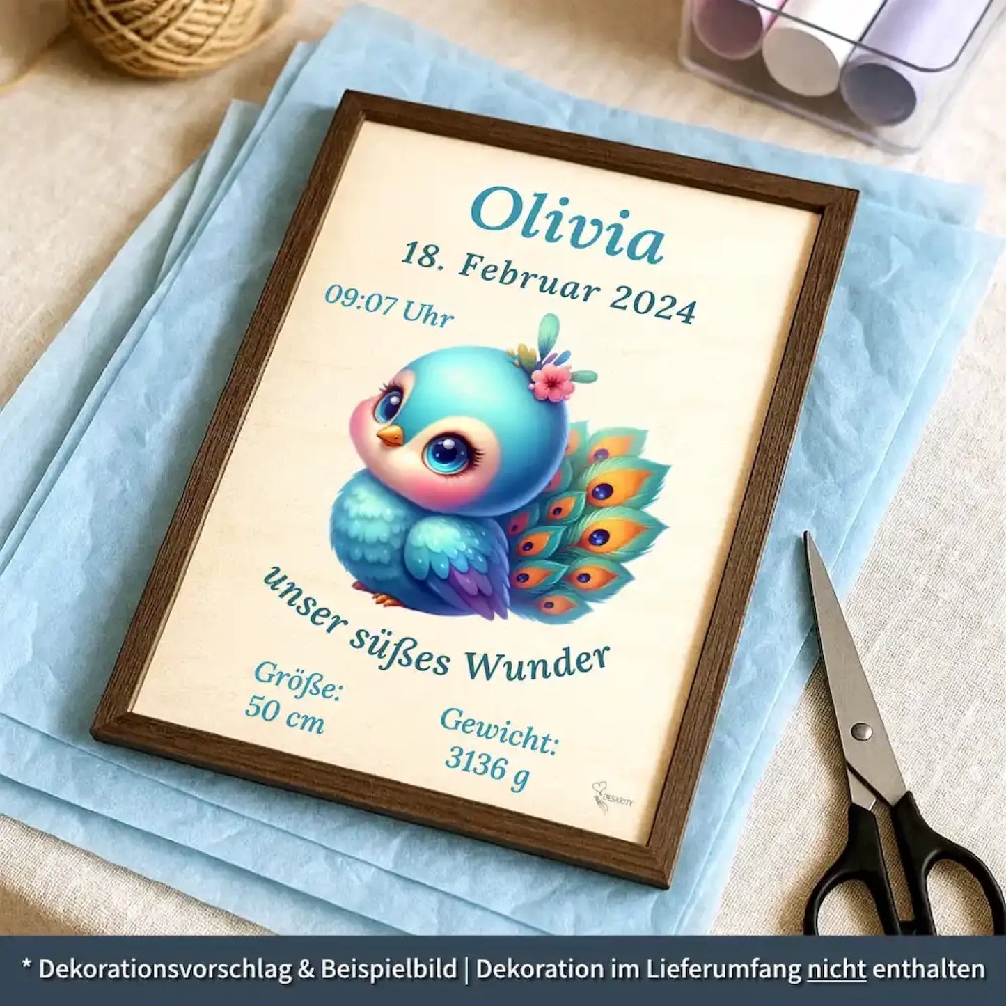 personalisierte Geburtstafel Holz Geburtsgeschenk
