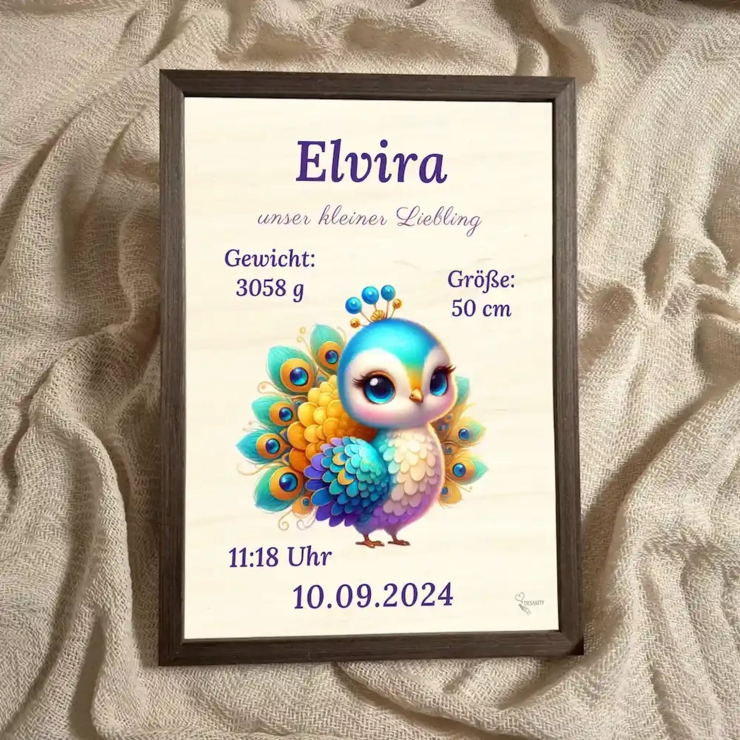 personalisierte Geburtstafel Holz