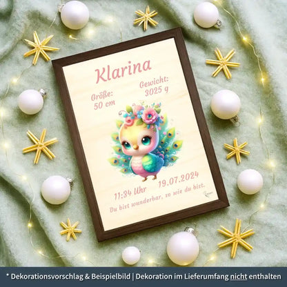 personalisierte Geburtstafel Holz - personalisiertes Weihnachtsgeschenk für Babys