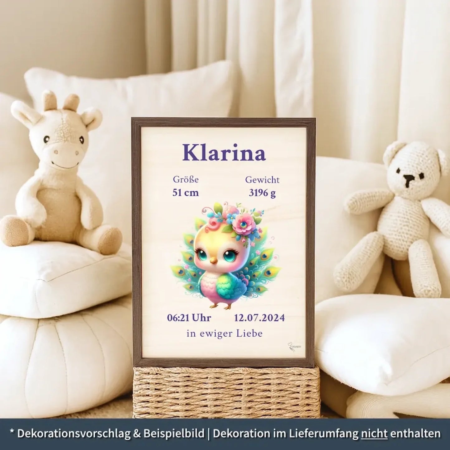 personalisierte Geburtstafel Holz Geburtsgeschenk