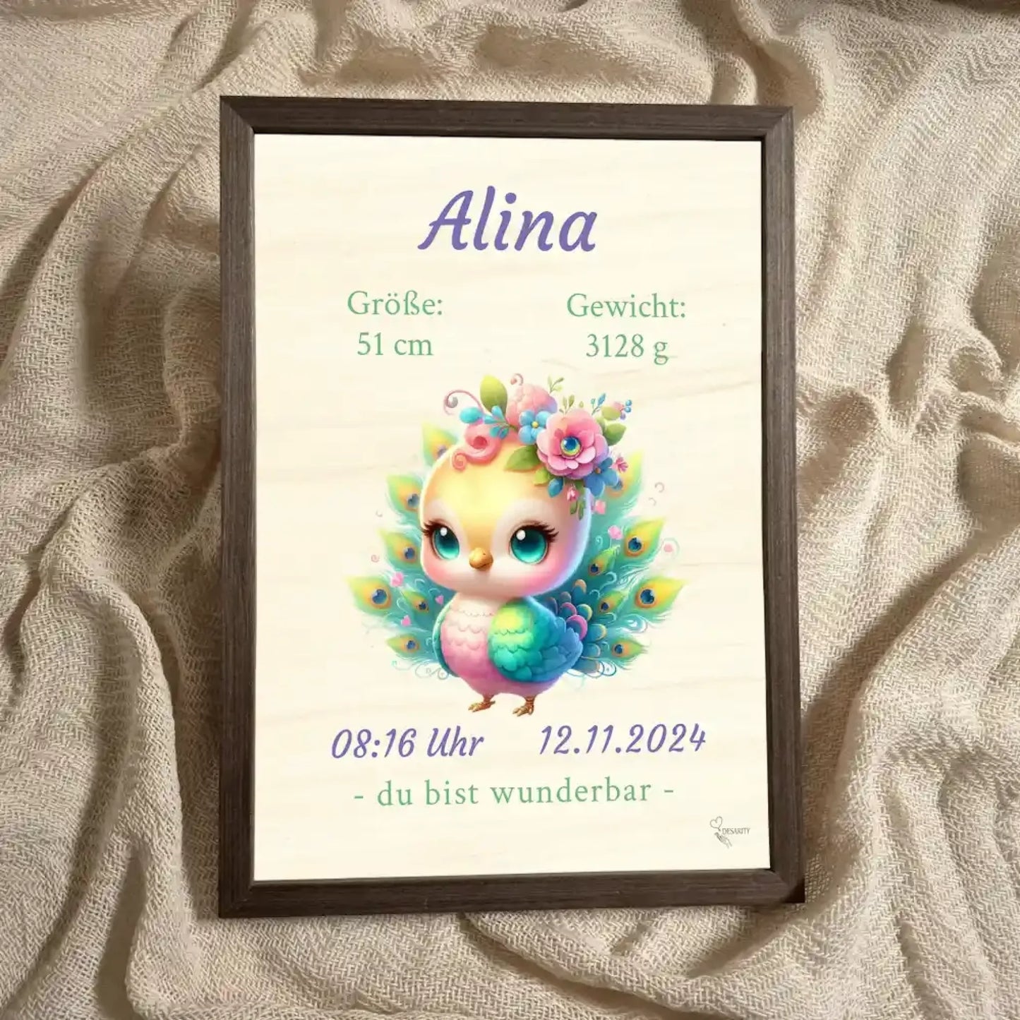 personalisierte Geburtstafel Holz