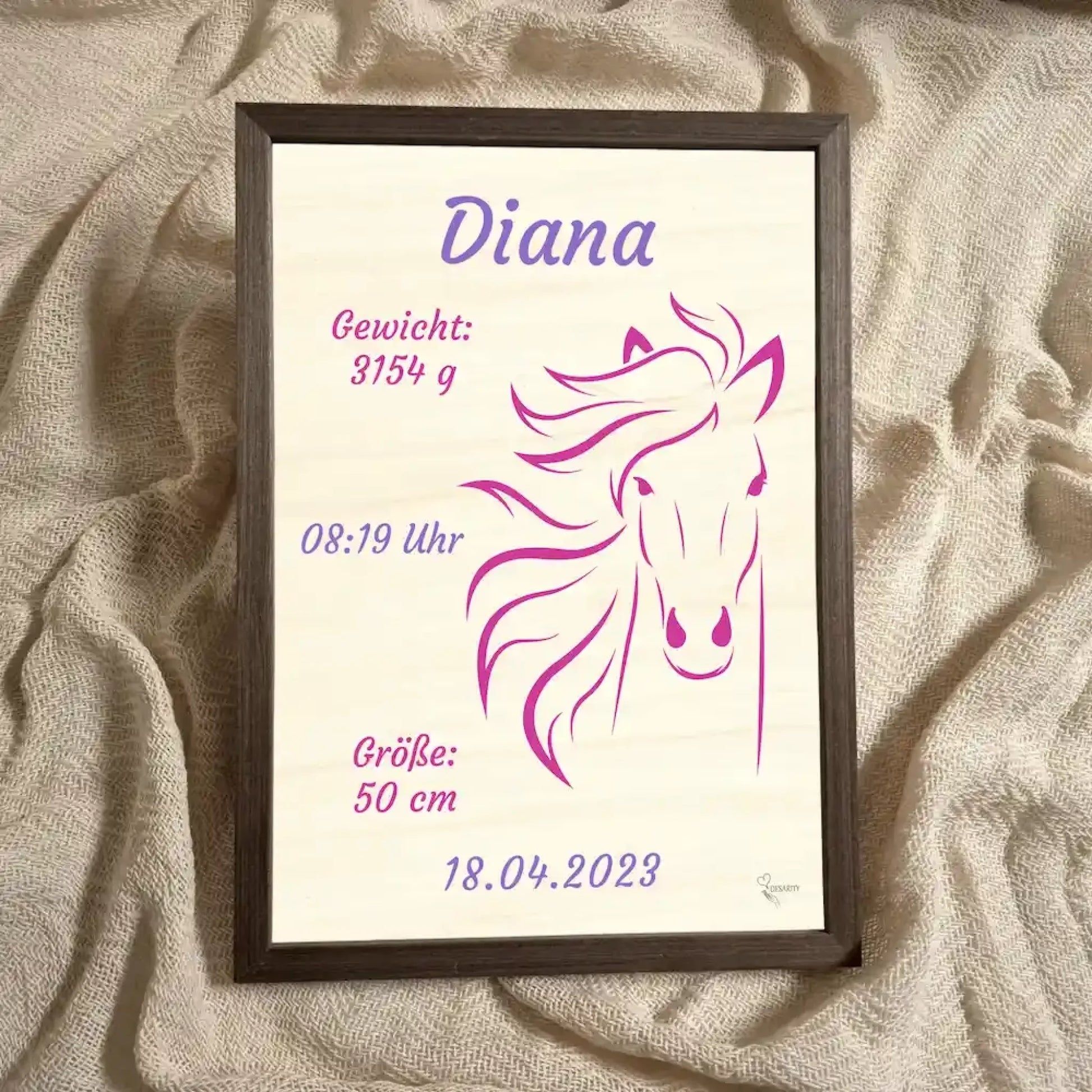 personalisierte Geburtstafel Holz