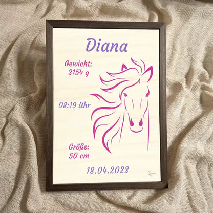 personalisierte Geburtstafel Holz