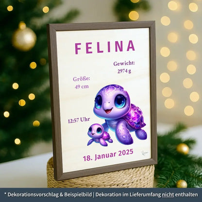 personalisierte Geburtstafel Holz - personalisiertes Weihnachtsgeschenk für Babys