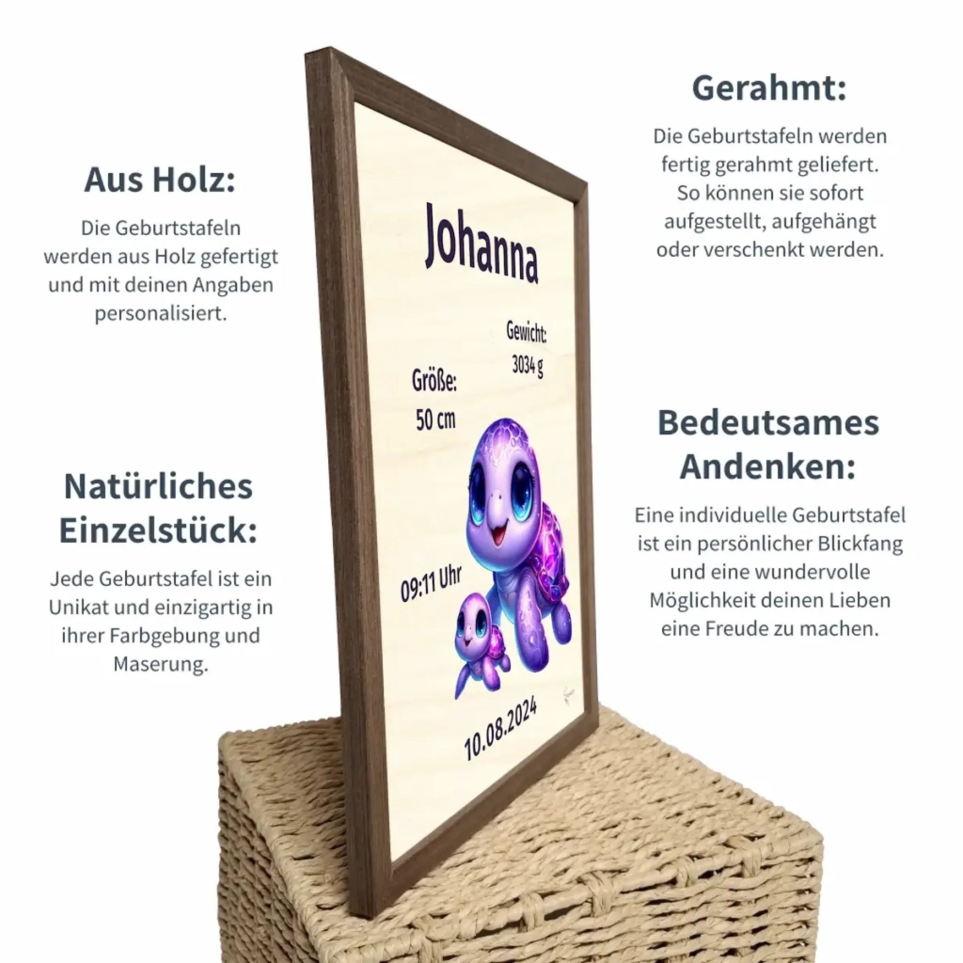 personalisierte Geburtstafel Holz