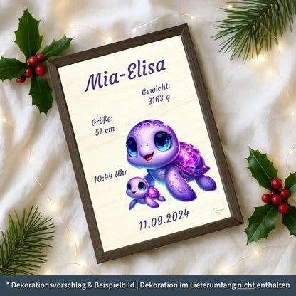 personalisierte Geburtstafel Holz - personalisiertes Weihnachtsgeschenk für Babys