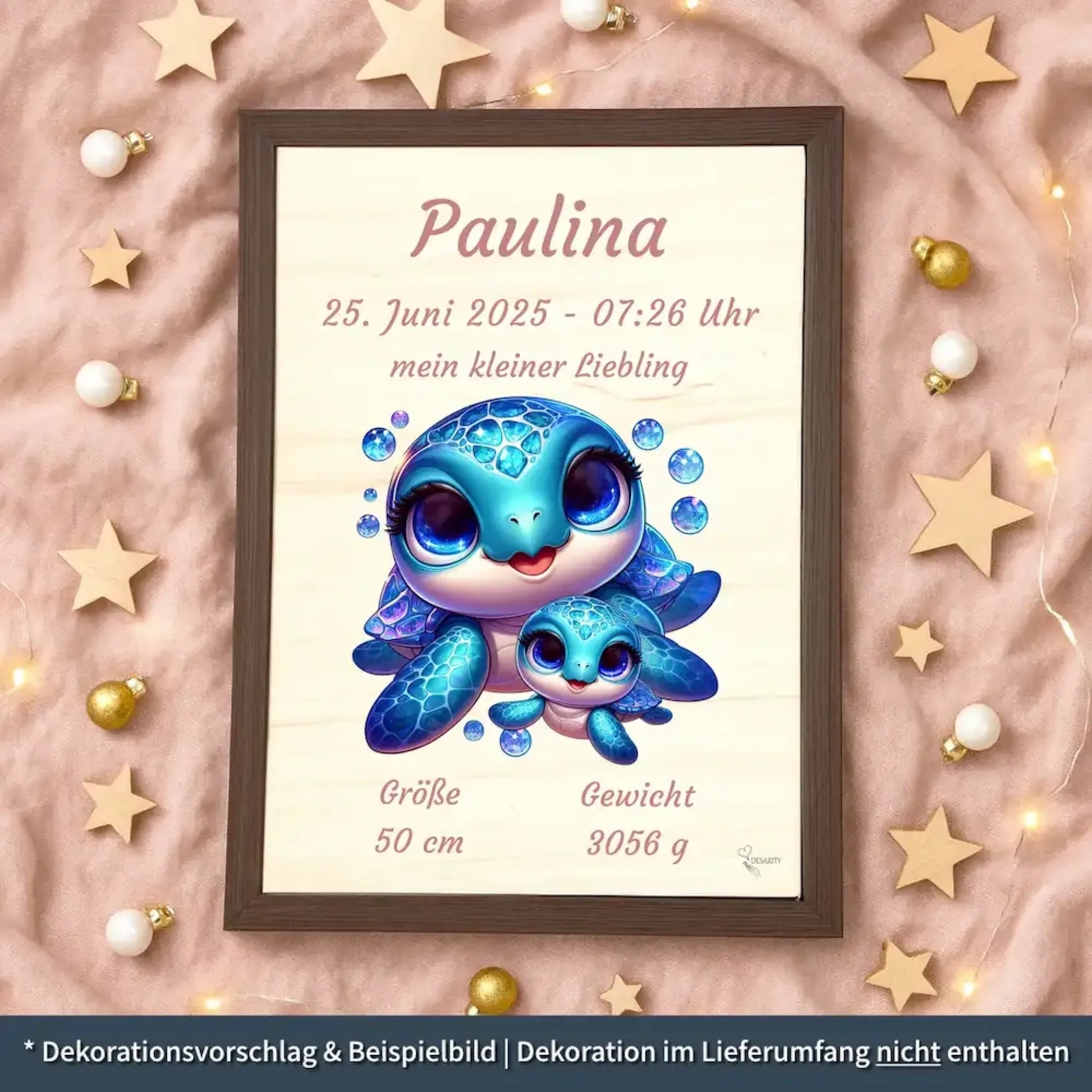 personalisierte Geburtstafel Holz - personalisiertes Weihnachtsgeschenk für Babys