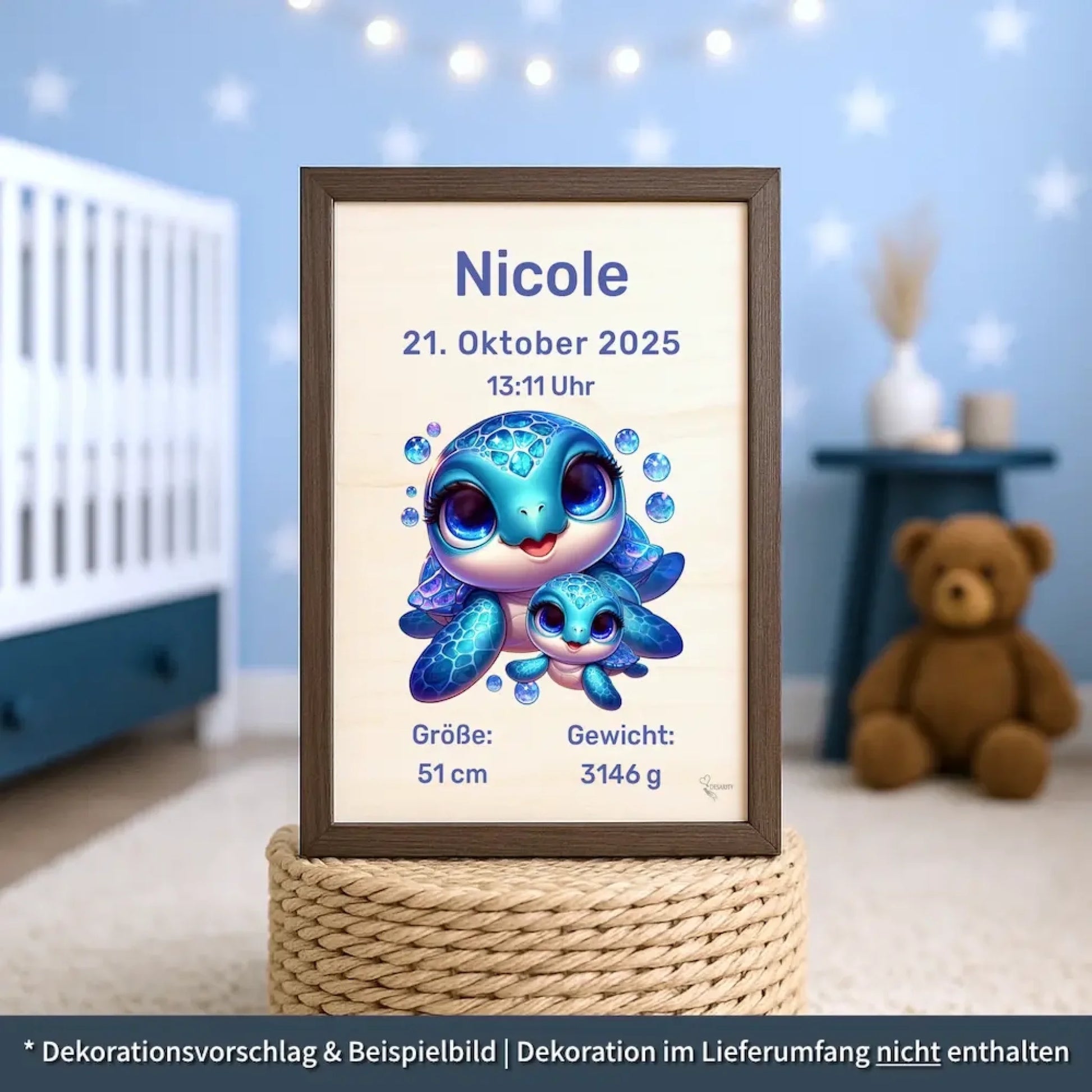 personalisierte Geburtstafel Holz Geburtsgeschenk