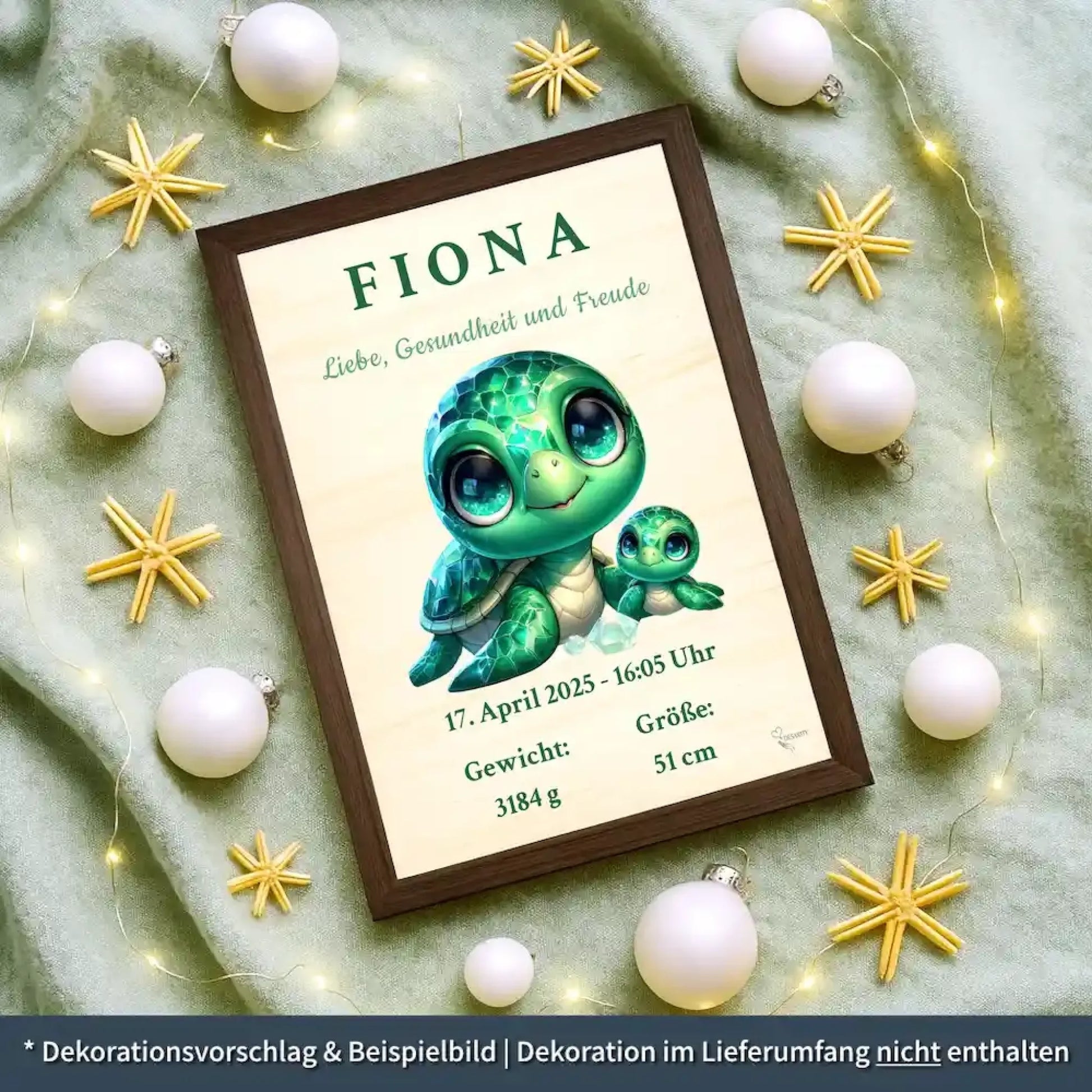 personalisierte Geburtstafel Holz - personalisiertes Weihnachtsgeschenk für Babys