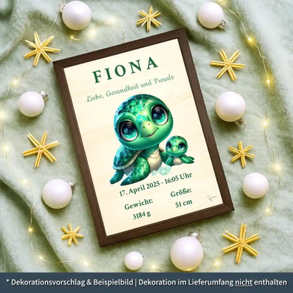personalisierte Geburtstafel Holz - personalisiertes Weihnachtsgeschenk für Babys