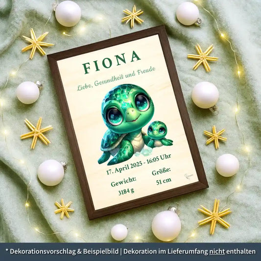 personalisierte Geburtstafel Holz - personalisiertes Weihnachtsgeschenk für Babys