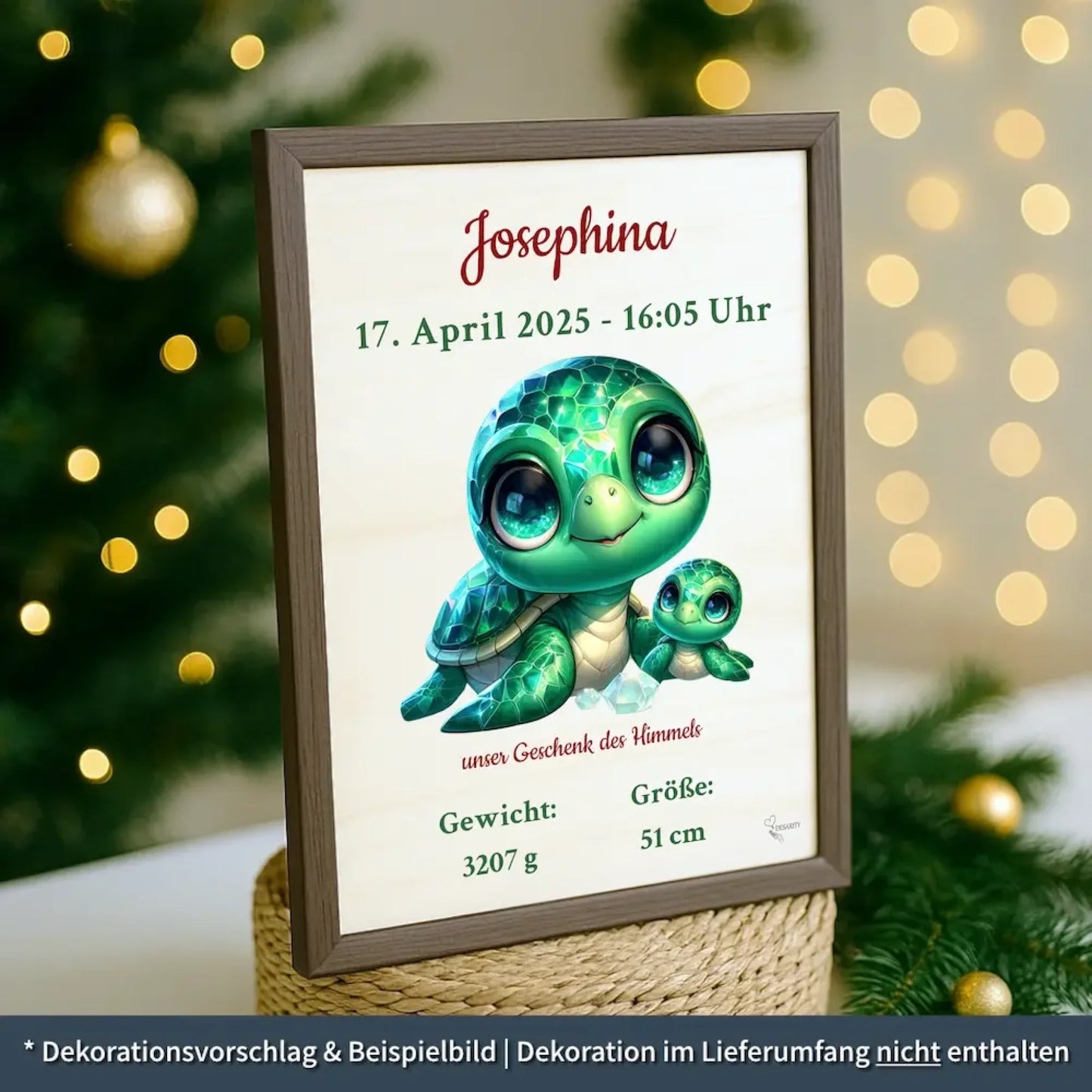 personalisierte Geburtstafel Holz - personalisiertes Weihnachtsgeschenk für Babys