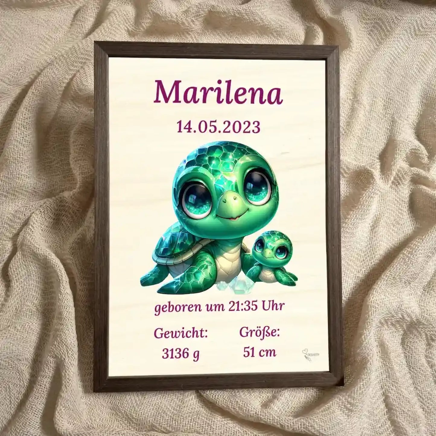 personalisierte Geburtstafel Holz