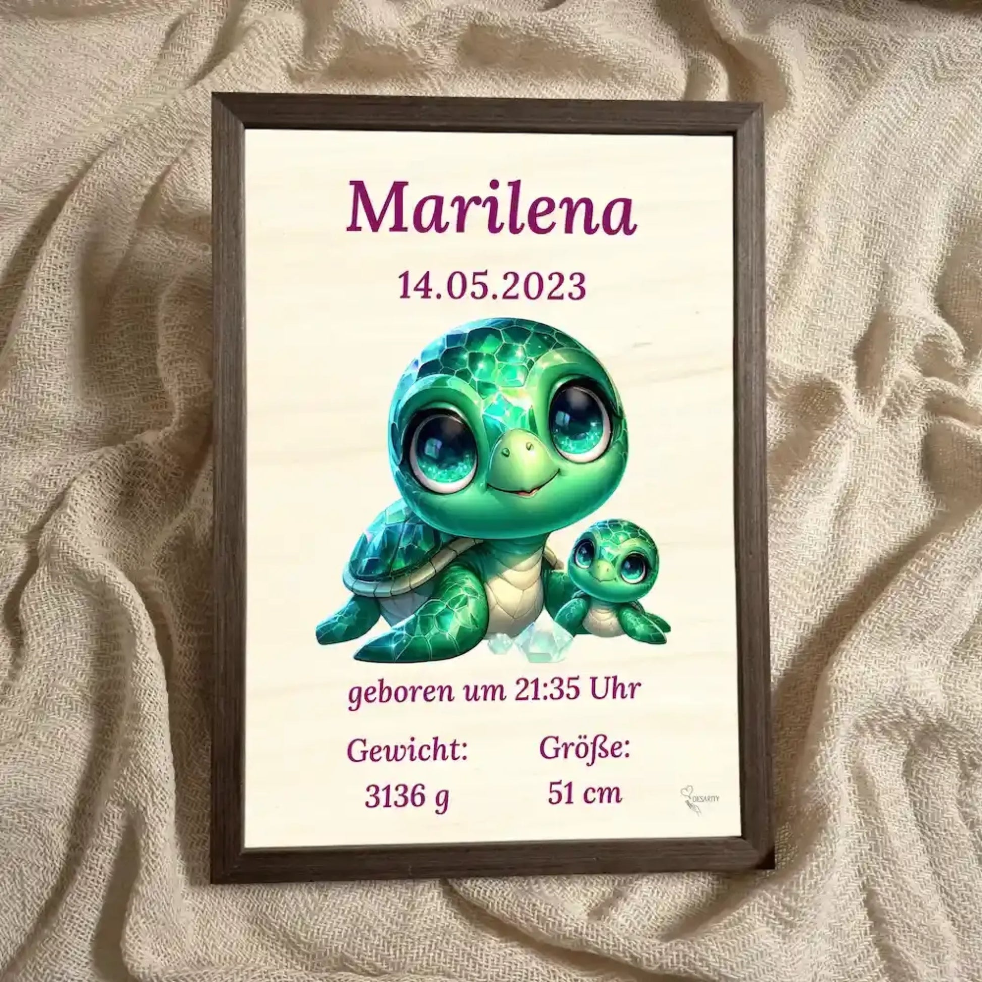 personalisierte Geburtstafel Holz