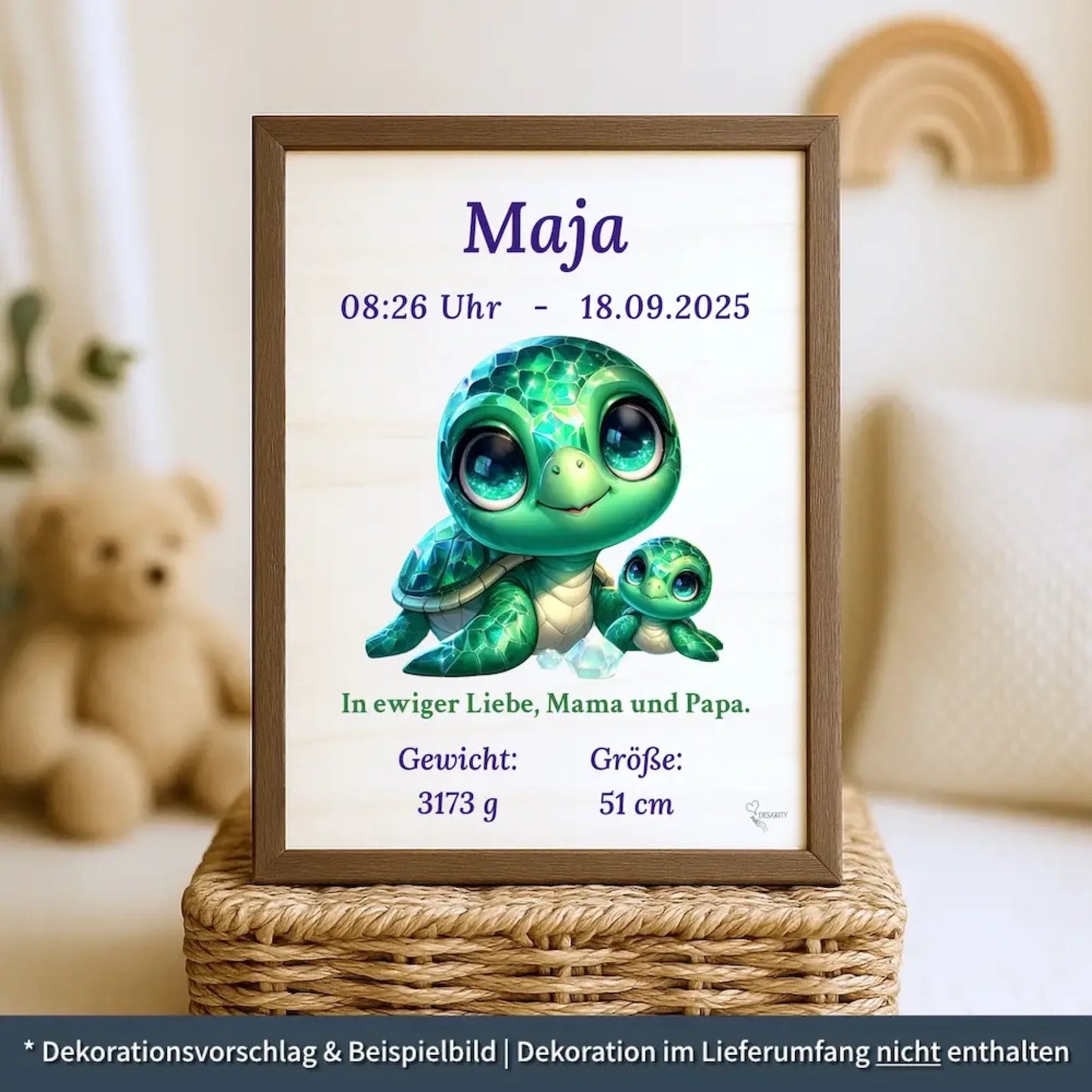 personalisierte Geburtstafel Holz Geburtsgeschenk